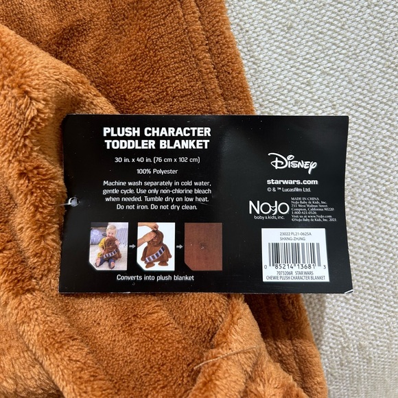 Disney Star Wars Chewbacca Plush Toddler Blanket Size 30X40 NWT - Picture 4 of 5